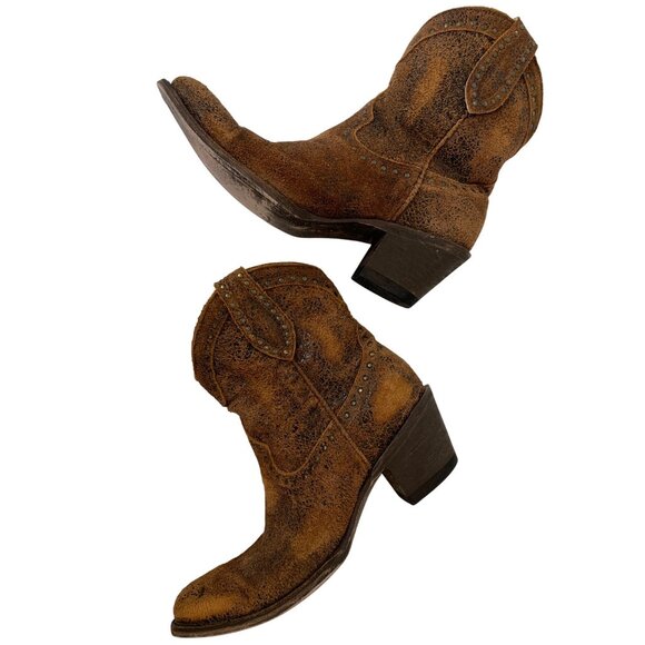 Idyllwind Miranda Lambert Brown Leather Stud Ankle Cowgirl Boots 8.5B J10072 - Picture 2 of 15